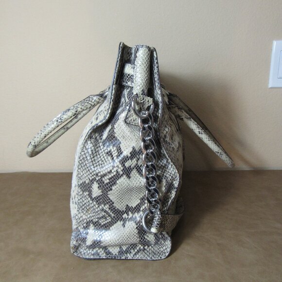 Michael Kors Gray Snakeskin Silver Hardware Large Hamilton Bag - Picture 6 of 15